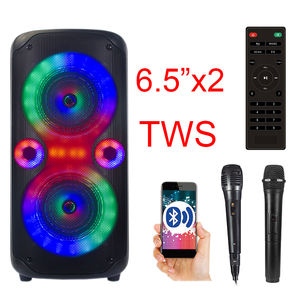 Enceinte portable double 6,5 pouces, nouvelle arrivée, 8 mots, lumière LED, home cinéma, karaoké, DJ, fête, enceinte Bluetooth, Partybox - Product Image 3