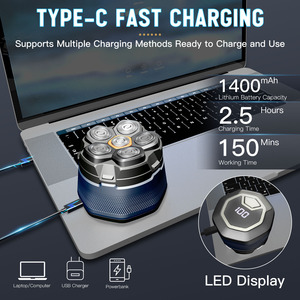 2025 meilleure vente multi-lames sans fil <span class=keywords><strong>chauve</strong></span> hommes <span class=keywords><strong>rasoir</strong></span> rotatif étanche IPX6 Rechargeable LCD tête électrique <span class=keywords><strong>rasoir</strong></span> - Product Image 6