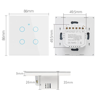 Commutateur intelligent EU WiFi Smartlife fil neutre/pas de fil neutre interrupteur tactile 220V fonctionne avec Alexa Google Home 1/2/3/4 Gang