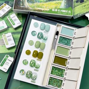 2025 nuova serie <span class=keywords><strong>MORDA</strong></span> verde Non tossico di lunga durata Gel di lusso UV smalto in bottiglia con LED stagionatura per Nail Art salone - Product Image 3