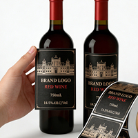 Étiquette personnalisée pour bouteille de vin rouge, estampage à chaud, feuille d'or, autocollante, autocollant pour verre à vin de Bordeaux pour les vignobles