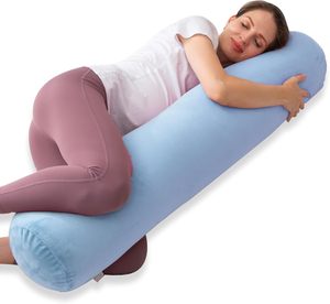 Almohada cilíndrica larga multiusos de color sólido con logotipo personalizado OEM, almohada <span class=keywords><strong>cervical</strong></span> de dos tamaños, almohada de cuerpo tipo bolster. - Product Image 1
