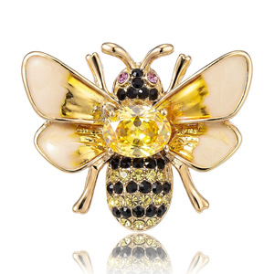 Broche vintage en forme d'abeille pour <span class=keywords><strong>homme</strong></span> et femme, petite broche en strass, insecte, pour accessoires vestimentaires de mariage, vente en gros - Product Image 1