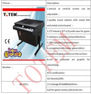 Máquina de juegos Arcade, receptor de monedas, token, <span class=keywords><strong>juego</strong></span> de <span class=keywords><strong>mesa</strong></span> de cóctel interior de madera con 60 juegos en 1 - Product Image 4