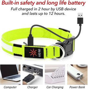 Wholesale Durable Pet <b>Dog</b> LED Head <b>Collar</b> Night Safety Walking Anti-Lost Flashing Waterproof Soft Print USB Rechargeable - Product Image 4