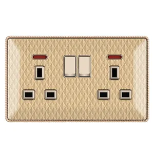 Luxury Multi Wall Power Socket Gold Ventage Retro Electrical Light Switch