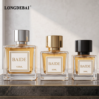Nouvelle Arrivée Flacon de Parfum Vide en Verre Transparent de 30ml, 50ml, 100ml, Forme Cube, avec Bouchon en Plastique pour Cosmétiques