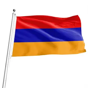 NUOXIN Wholesale Cheap Custom Flags 100% Polyester Silk Screen 3x5ft Flag of Armenia National Flag With Brass Grommet