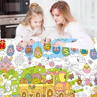 Affiche géante de coloriage et de graffiti Pâques parent-enfant, personnalisable, éducative, DIY, pour gribouillage, nappe, bannière ou décoration murale