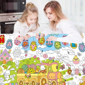 Affiche géante de coloriage et de graffiti Pâques parent-enfant, personnalisable, éducative, DIY, pour gribouillage, nappe, bannière ou décoration murale - Product Image 2