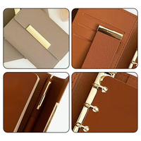 Affaires pour femmes A7 Mini planificateur de poche Journal reliure à feuilles mobiles reliure à anneaux en cuir cahier multifonction promotionnel soie