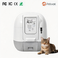 PETAOK M3 65L Bac à litière fermé autonettoyant intelligent XL avec application Tuya, contrôle des odeurs sur 3 niveaux, nettoyage facile, en matériau HIPS pour chats