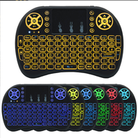 RXT 7 Warna Backlit I8 Mini Keyboard Nirkabel 2.4GHz USB Tahan Air dengan Air Mouse Touchpad Remote Control untuk Android TV