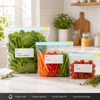 Bolsa con Cierre de Seguridad de PE de Grado Alimenticio, Personalizable con Impresión, de Bajo Precio y Alta Calidad, para Almacenamiento de Ensaladas y Alimentos para Bebés