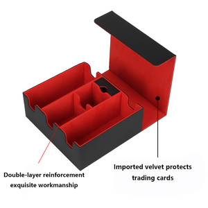 Boîte de rangement pour cartes à collectionner PQ Large Trading Card Deck Box avec fermeture magnétique en cuir, capacité de 5 boîtes de cartes contenant plus de 1200 cartes pour le rangement de cartes TCG - Product Image 3