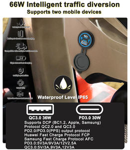 <span class=keywords><strong>Chargeur</strong></span> double USB intégré étanche <span class=keywords><strong>12V</strong></span> 24V à charge rapide pour bus, bateau, <span class=keywords><strong>camping</strong></span>-<span class=keywords><strong>car</strong></span> - Product Image 6