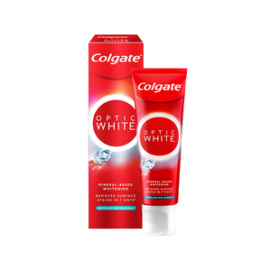 Pasta Dental Blanqueadora Colgate Optic White Advanced con Fórmula Mineral Exfoliante para Protección Contra Caries, Uso Doméstico, Formato Grande - Product Image 1
