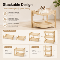 Système de meubles modulaires pour chats en gros, lit hamac empilable avec tapis en jute pour cafés à chats et maisons multi-chats