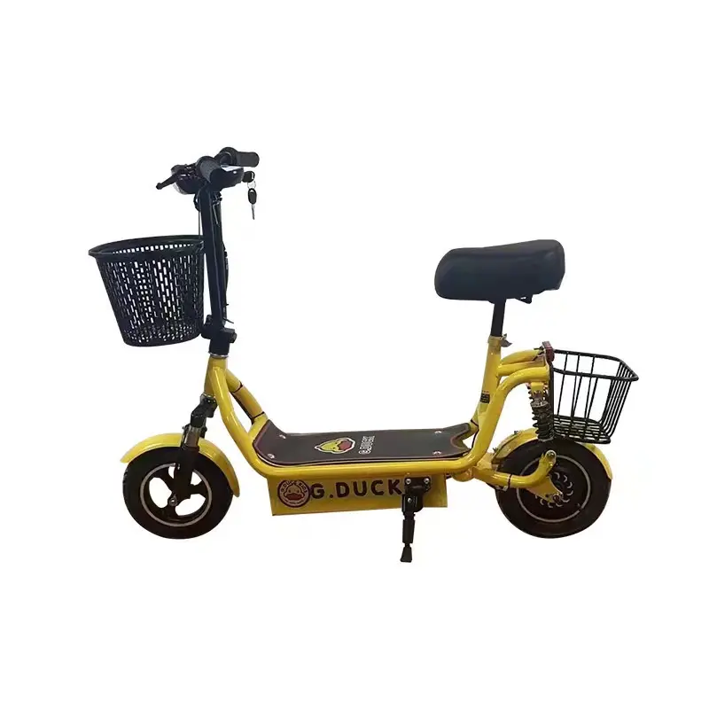 Scooter eléctrico, muchos colores, fábrica, conveniente, con cesta de almacenamiento, el patrón de pato es popular, precio bajo