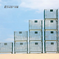 Cages pliantes de stockage d'entrepôt de palette en métal pliable résistante conteneur de grillage