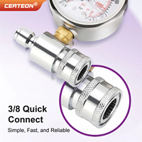 Industrial Pressure Gauge 6000 PSI Stainless Steel High Pressure Analog Gauge Dual Scale Psi Bar Quick Connect Hydraulic Tester