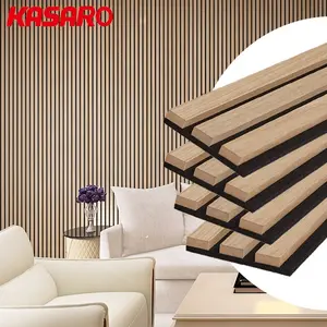 KASARO New 3D model design fire resistant vertical soundproof wood slatted acoustic panels