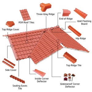 Ridge Tile Accessoires de carreaux en résine synthétique Feuille de toiture d'isolation thermique Garantie de couleur de 10 ans Tuile espagnole - Product Image 3