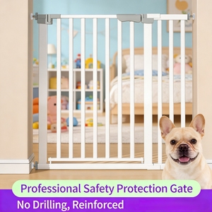 Nouvelle barrière de sécurité pour animaux de compagnie en plastique épaissi, moderne, sans perçage, pour bébés et chiens, barrière d'escalier anti-collision pour petits animaux - Product Image 1