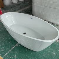 Haute qualité 1800mm 71 pouces baignoire acrylique blanche autoportante trempage bain à remous pour la maison hôtel ou appartement