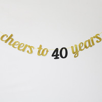 Nouvelle bannière en papier « Joyeux anniversaire » pour 20, 30, 40, 50, 60 ans, décoration de fête d'anniversaire
