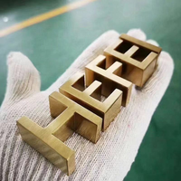 Lettres en laiton personnalisées pour la publicité, lettres en laiton de petite taille, lettrage 3D, enseigne dorée en lettres d'aluminium massif