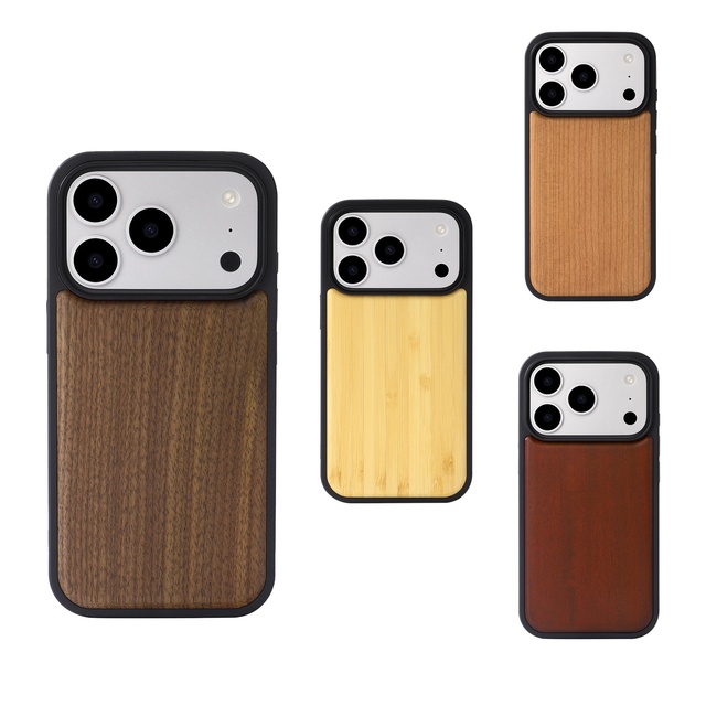 Custom Eco Friendly Wooden Phone Case Natural Bamboo Wood Shockproof TPU Cover Anti Scratch for iPhone 17 Pro Max Wholesale