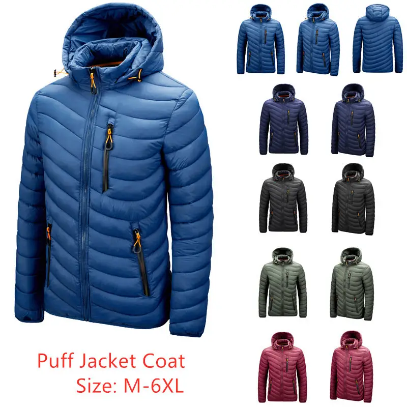 Winter Clothing Removable Collar Zipper Hooded Women's Windproof Coats Men Bubble Jackets For Men Bomber Puff Jacket