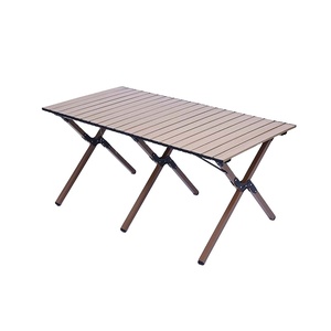 Table de camping pliante en acier au carbone, pieds légers, hauteur réglable, portable, personnalisable en usine, mobilier d'été chinois - Product Image 1