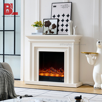Cheminée électrique décorative moderne F-655SS en bois imitation français avec insert chauffant électrique intégré