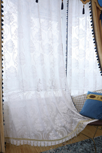 Rideau voilage blanc <span class=keywords><strong>transparent</strong></span> écran mince tissu plancher fini avion baie vitrée simple écran de <span class=keywords><strong>balcon</strong></span> - Product Image 4
