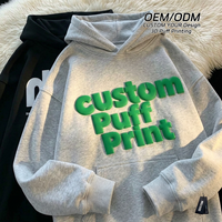 Hoodie personnalisé en molleton 100 % coton épais, coupe oversize, avec impression en relief, en tissu French Terry – Fabricants de vêtements