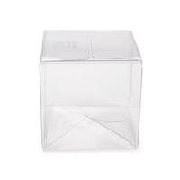 Boîte à bonbons en plastique PET transparent Matériaux recyclés Qualité alimentaire Logo personnalisé Vernis UV Gaufrage Petit macaron Gâteau Mousse