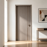 Puerta Interior de Madera Maciza de Roble Personalizada de Fábrica, Diseño Liso, Resistente a la Humedad y a la Corrosión, Decoración Inmobiliaria