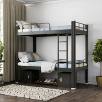 Lit superposé en métal en gros, cadre de lit en métal, lit superposé en métal avec tiroirs, lit en fer pour chambre d'hôtel, appartement, hôpital, dortoir