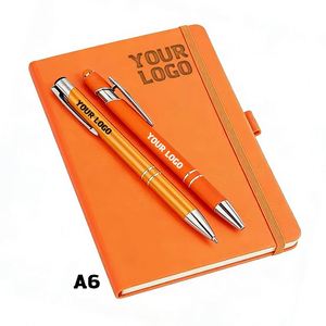 Carnet de notes promotionnel A5 en cuir PU pour réunions d'affaires, cadeau, impression de logo personnalisé, carnets de bureau A6 - Product Image 1