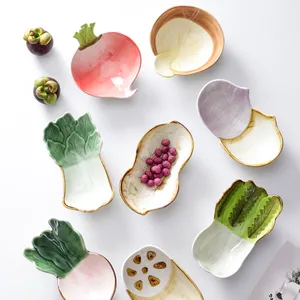 ZC Korean INS Snacks Dish Sauce Dish Dessert Plate Vegetables Shape Salad Bowl Children Meal Tray baby plate design plate