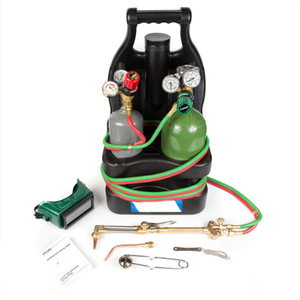 Kit portátil de soldadura y corte oxiacetilénico para HVAC, juego de regulador, caja de gas, juego de herramientas con manguera verde y manómetro - Product Image 4