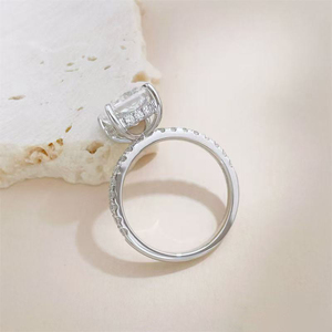 Bague <span class=keywords><strong>de</strong></span> luxe classique en or blanc 18 carats avec diamant <span class=keywords><strong>de</strong></span> laboratoire à quatre griffes, opale, rubis, émeraude, perle, <span class=keywords><strong>pierre</strong></span> <span class=keywords><strong>de</strong></span> <span class=keywords><strong>lune</strong></span> IGI - Product Image 3