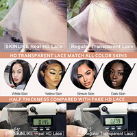 Peluca de Cabello Humano Rizado con Frente de Encaje Transparente HD 13x6, Densidad 250%, Pre-Desplumada, Sin Pegamento, Estilo Kinky Curly