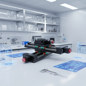 Série OMDDH03CA – Combiné de mouvements motorisés 3 axes : mouvement linéaire, mouvement goniométrique vertical, rotation optique – Garantie 1 an - Product Image 1