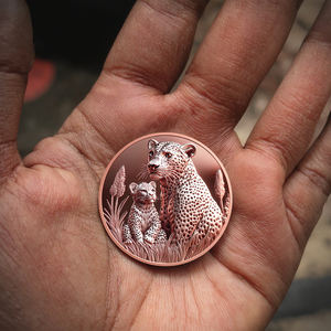 Koin Tembaga 1oz Desain Hewan Relief Tinggi Kustom Tanpa Biaya Cetakan, Grosir dalam Jumlah Besar, Tersedia, Pengiriman Cepat, Desain Leopard Satwa Liar 3D - Product Image 3