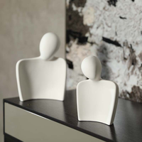 Couple en céramique moderne ornements salon personnage créatif sculpture TV armoire à vin porche décoration cadeau de mariage