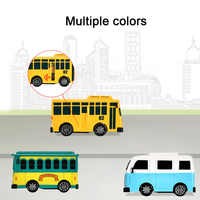 Autobús de Juguete Tayo Modelo Miniatura Barato de Plástico con Mecanismo de Fricción Autobús Escolar con Puerta que se Abre