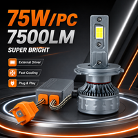 Ampoule de phare LED SFIDA V31 75W 7500LM, ampoule de phare LED pour voiture H4 H7 H11 9005 9006, Plug and Play, refroidissement par ventilateur